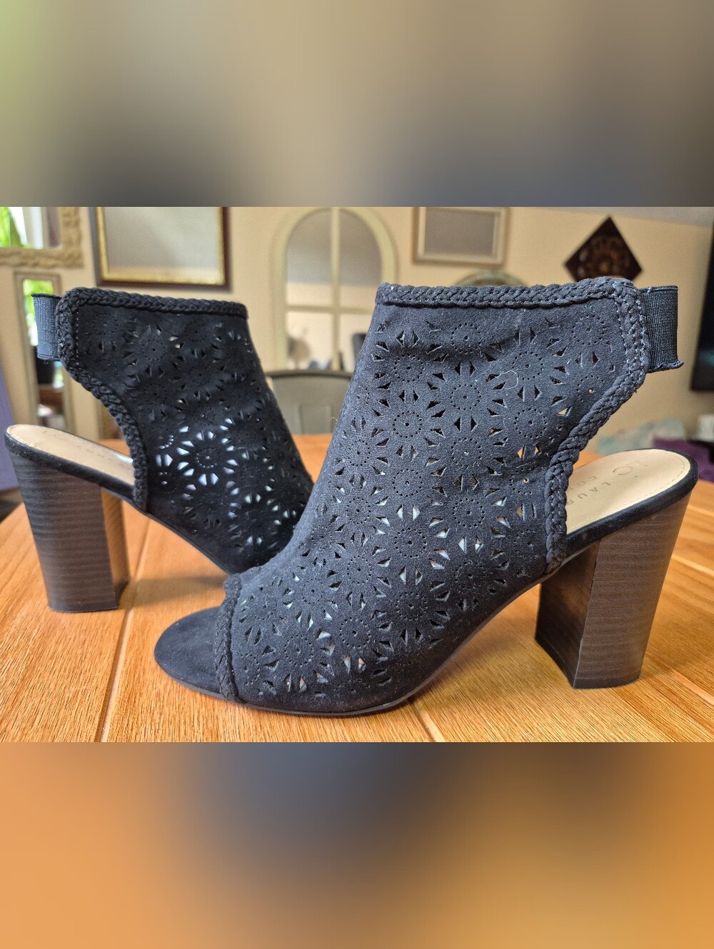 LC Lauren Conrad 'Staticeblack' Block Heels - Size 9